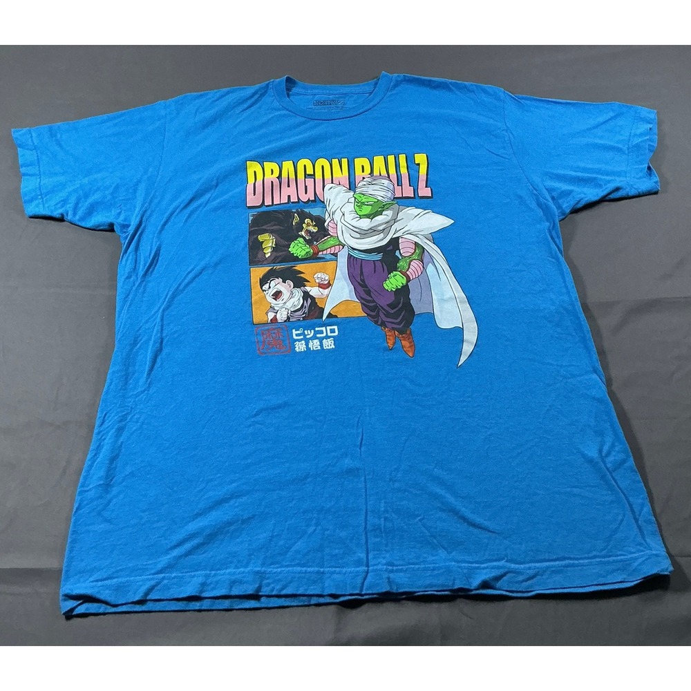 Dragon Ball Z Piccolo Gohan Graphic T-Shirt Mens XL Blue Anime Tee 100% Cotton